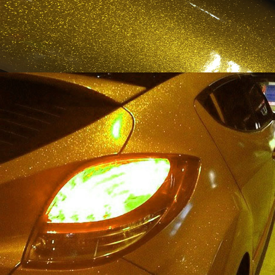 Glitter Vinyl Roll - 12/30/50/58CMX100CM/LOT Gold Hochglänzende Glitzer-Diamant-Autofolie Farbwechselfolie Glänzende