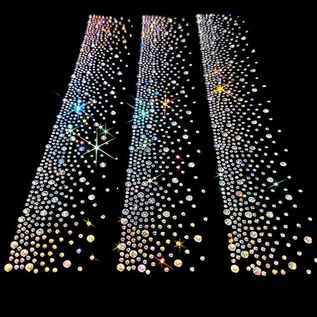Hotfix Rhinestone Sheet - Aufbügelbarer Strass-Aufnäher, mittelgroß, glitzernd, zum Aufbügeln,
