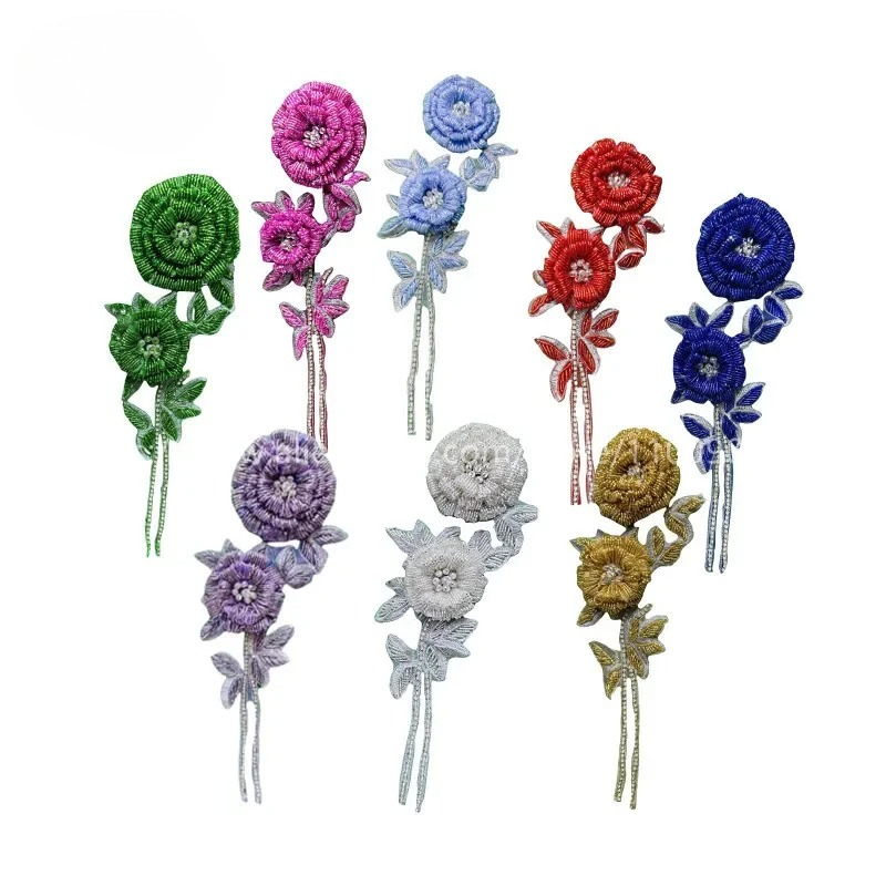 Applique Patch Flower - NEUE mehrfarbige handgefertigte Rosenbrustblumen mit Perlen.
