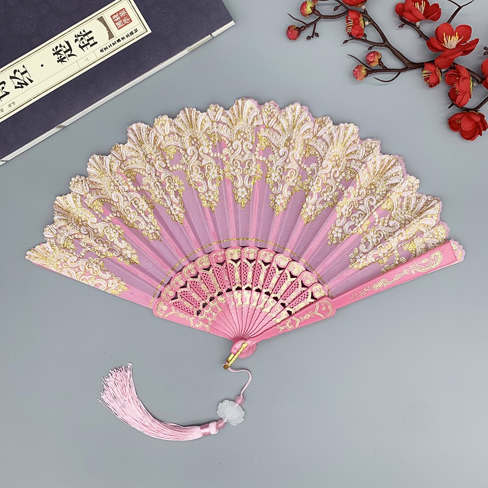 Chinesischer Retro-Faltfächer  – Tassel Fringe Trim Bewertung und Preis