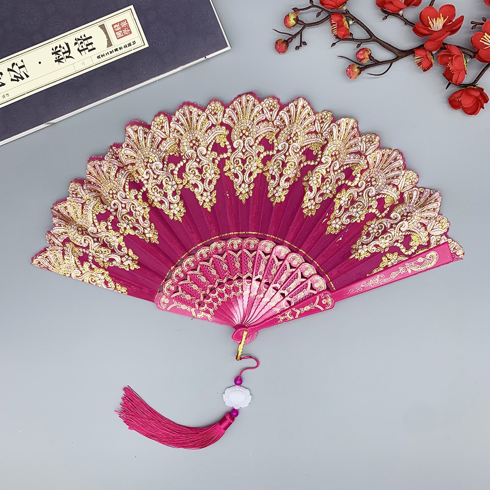 Chinesischer Retro-Faltfächer  – Tassel Fringe Trim Bewertung und Preis