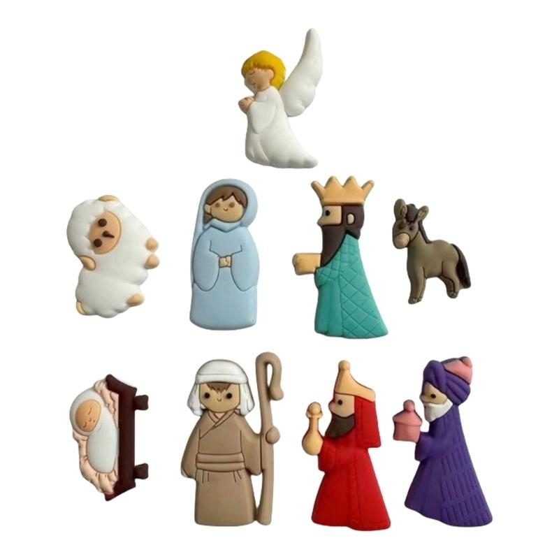 G6KF 9PCS/SET -Krippe Szene Pa – Christmas Craft Embellishment Bewertung und Preis