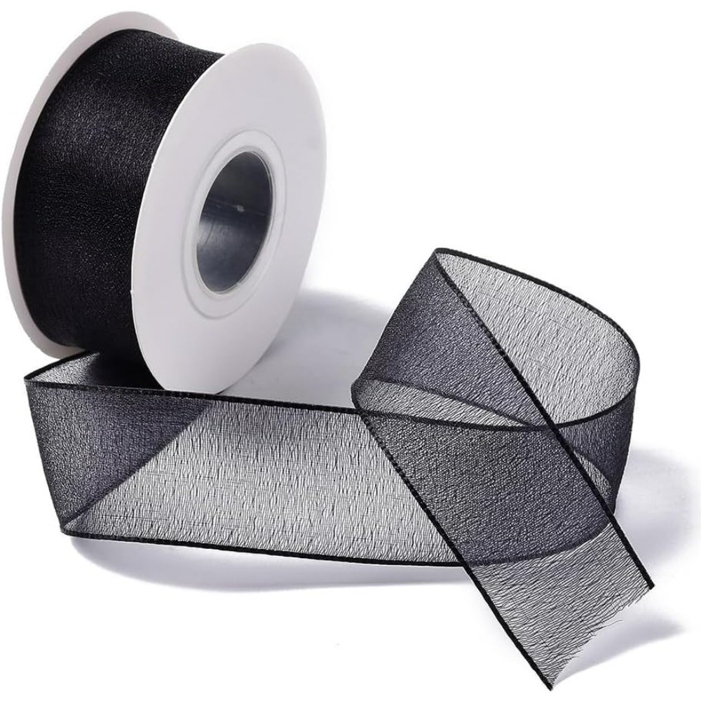 1 Zoll schwarzes Organzaband,  – Organza Ribbon Spool Bewertung und Preis