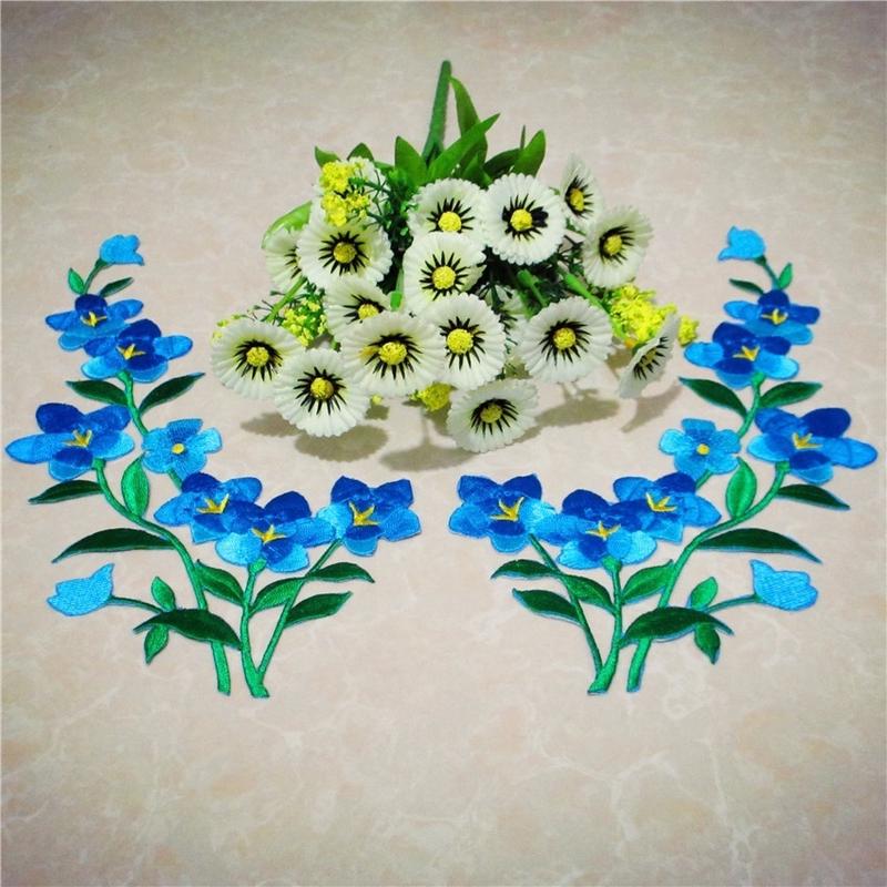 1/2 stücke schöne blaue Blume  – Applique Patch Flower Bewertung und Preis
