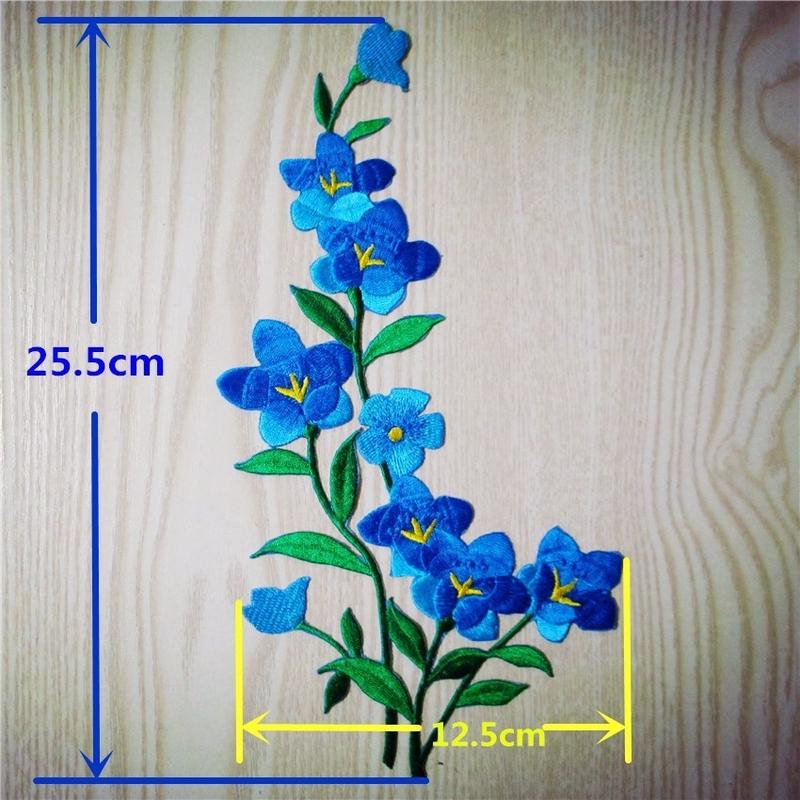 1/2 stücke schöne blaue Blume  – Applique Patch Flower Bewertung und Preis