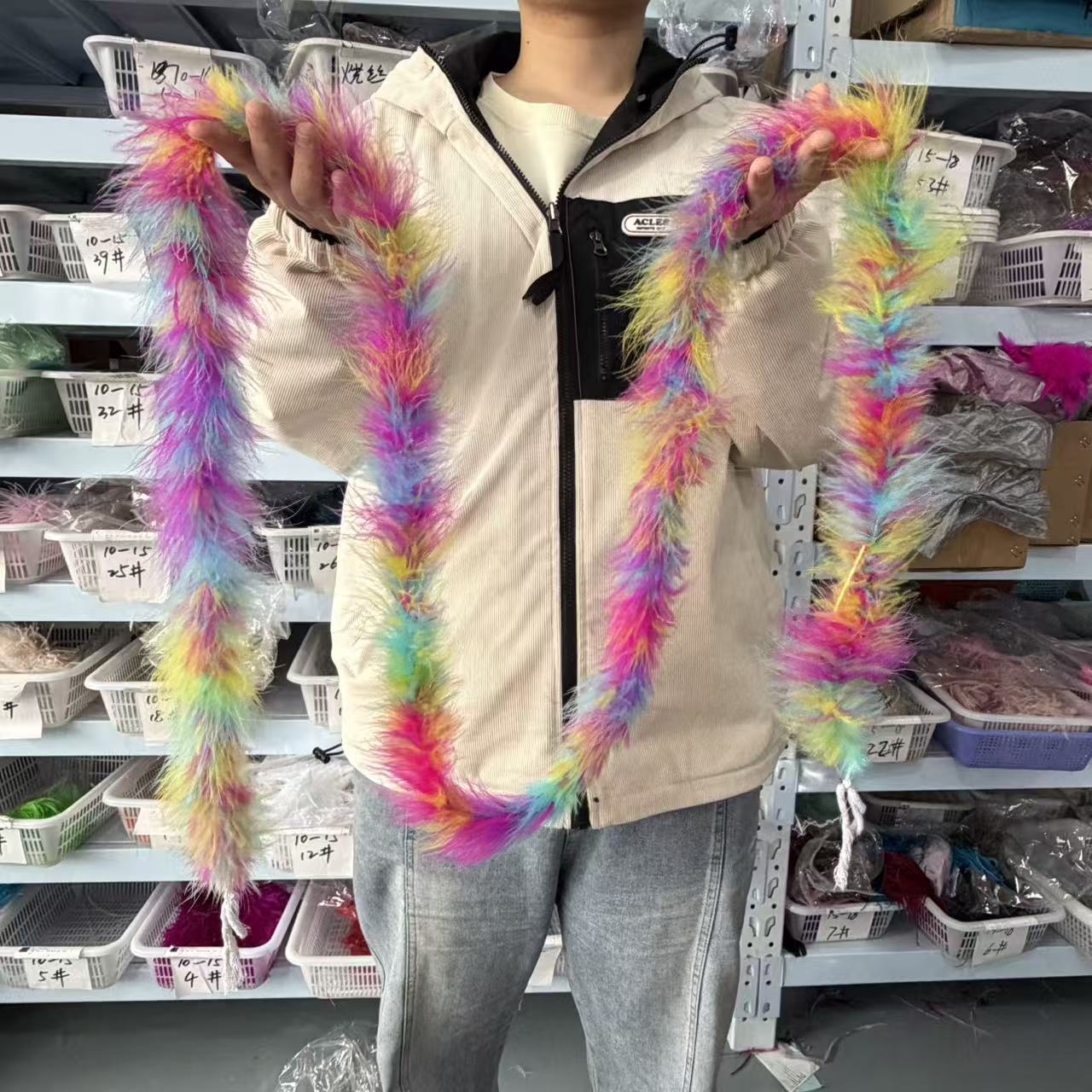 Mehrfarbige 2-Meter-Marabu-Fed – Feather Trim Marabou Bewertung und Preis